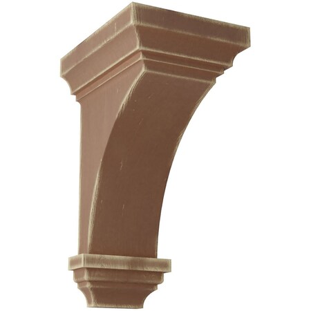 Ekena Millwork 7"W x 7 3/4"D x 14"H Jumbo Jefferson Wood Vintage Decor Corbel, Weathered Brown CORWD07X07X14JEBR